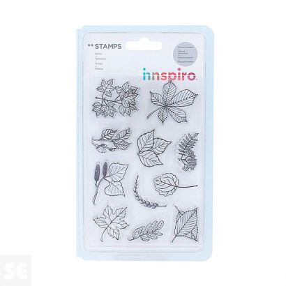 Set Sellos Acrílicos Hojas 9,5x14,5Cm