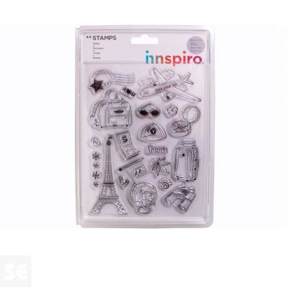 Set Sellos Acrílicos Vacaciones Happy 14x18Cm