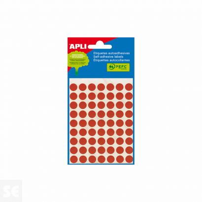 Etiqueta .Autoadh.Rojo 10Mm. 2053