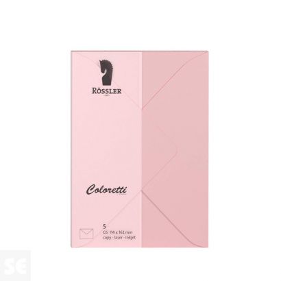 Sobre C-6 Papel 100Gr Rosa 105x148Mm (5U.)