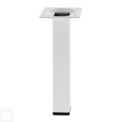 Pata cuadrada en Acero blanco. 25x25x700mm. - Mod. 3