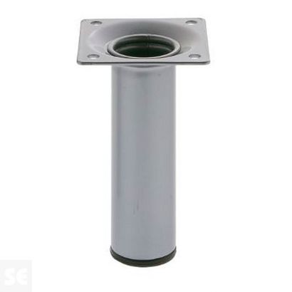 Pata redonda en Acero plata. Diam. 30x700mm. - Mod. 4