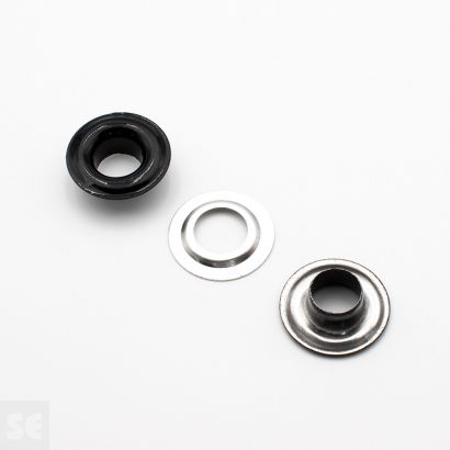 Ollaos N. 26 Aluminio Negro sin troquel. Diámetro int. 12 mm  (10u.)