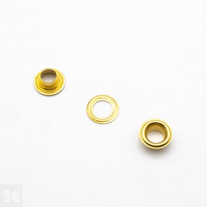 Ollaos Nº 24 sin troquel Latón pulido. Diámetro int. 9,5 mm (100u.)