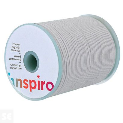 Cordón Algodón Encerado Fino Blanco 3,0mm 50m