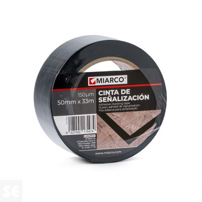 Cinta Señalización Pvc Negro 50mm X 33m