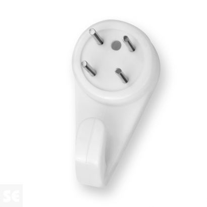 Colgador de pared blanco 31x16x12 mm. (4u.)