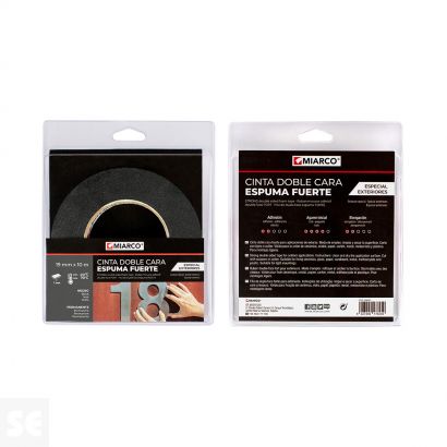 Cinta adhesiva doble cara Df-2501 Espuma Fuerte Exterior 19mmx10m