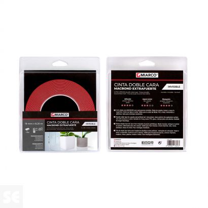 Cinta adhesiva Macbond 10t Extrafuerte Invisible 19mm x 8,25m