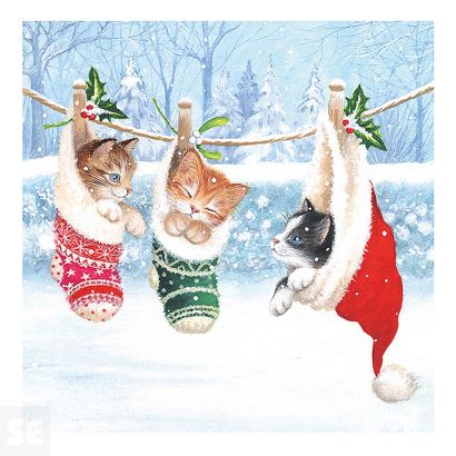 Servilleta Kitten In Winterland 33 x 33 cm (33 u.)