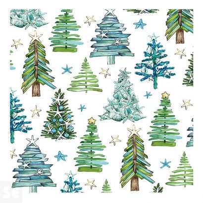 Servilleta Tree Pattern Green 33 x 33 cm (33 u.)