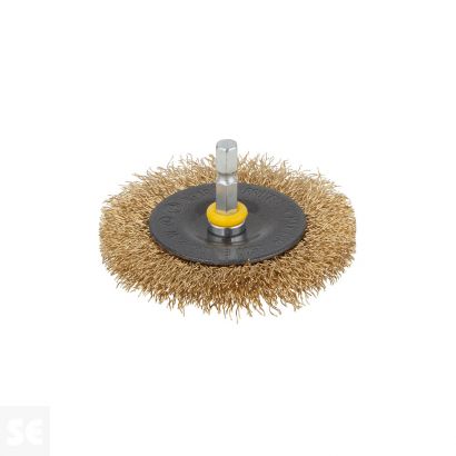 Cepillo Disco Latón Vástago 6 mm Diámetro 75 mm  Wolcraft 2110000