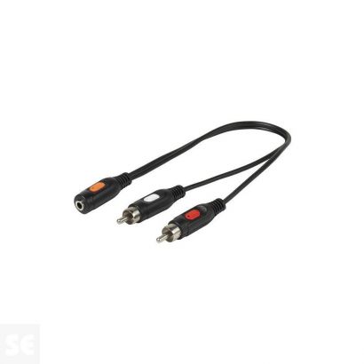 Cable Audio 2Rca M-H 3,5Mm 20Cm