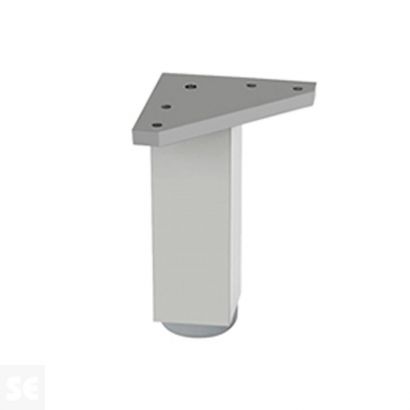 Pata Cuadrada Aluminio Mate Gris 40x100 mm con Regulador  