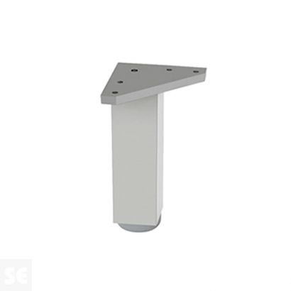 Pata Cuadrada Aluminio Mate Gris 40x120 mm con Regulador  