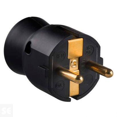 Clavija S/Recta Negra 2p+T 16a