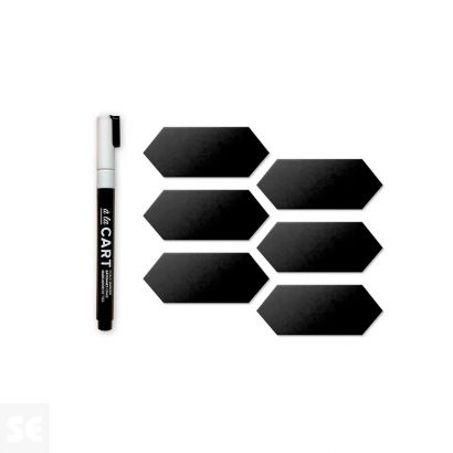 Etiquetas Tiza C/Rotulador a la Cart 8u.