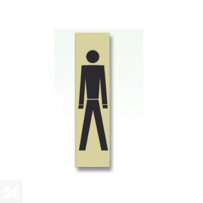 Letrero Silueta Grande  Metalizado Dibujo Hombre