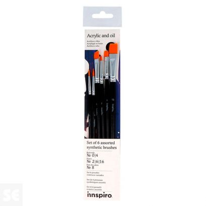 Set 6 Pinceles Sintéticos Variados