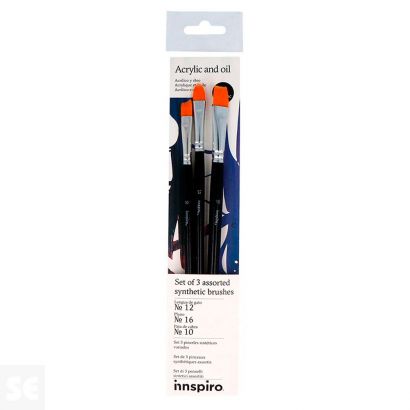 Set 3 Pinceles Sintéticos Variados