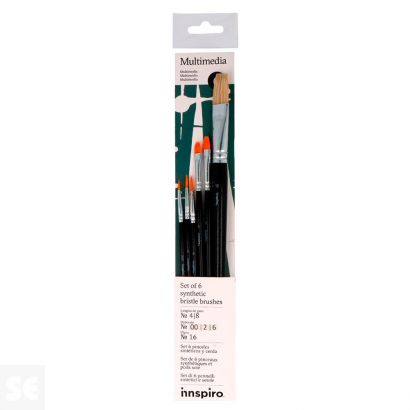 Set 6 Pinceles Sintéticos, Cerda Variados