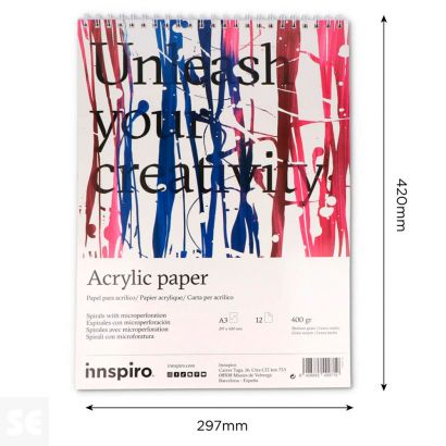 Bloc Papel Acrílico A3 12 Páginas 400g. 800504