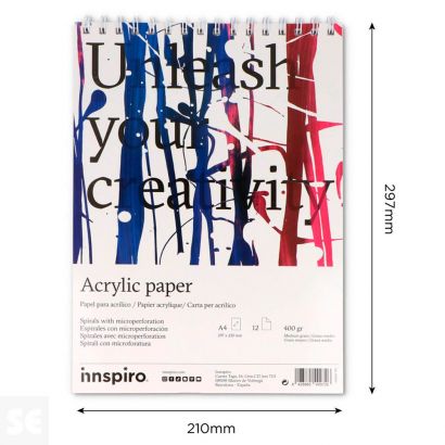 Bloc Papel Acrílico A4 12 Páginas 400g. 800505