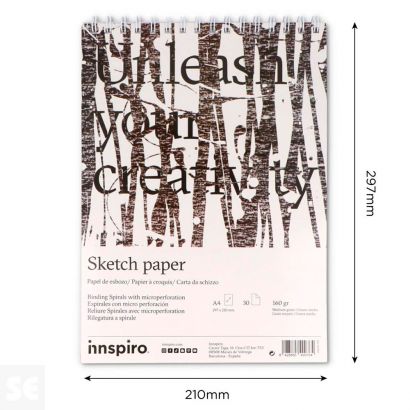 Bloc Papel Esbozo . A4 30 Páginas 160g 800509