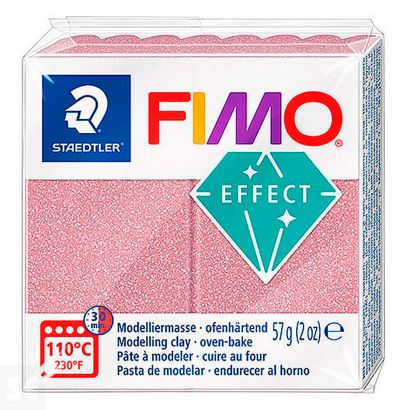 Fimo Pastilla Effect Rojo Purpurina 57g