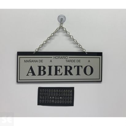 Letrero Abierto / Cerrado para puerta 23 x 8 cm