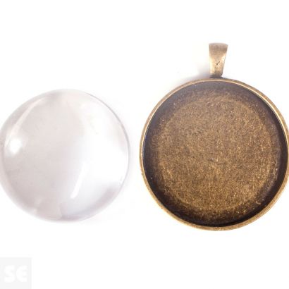 C. Camafeo Met. 35Mm/99520-Ag Redondo Dorado Envejecido