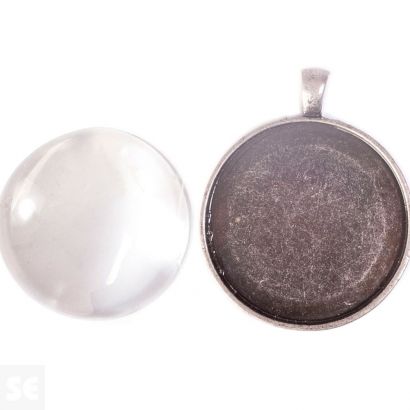 C. Camafeo Met. 35Mm/99520-As Redondo Plateado Envejecido