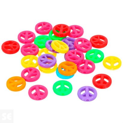 Cuentas Plástico 99693 Símbolo Paz Diam.16mmx3,5mm 30u.