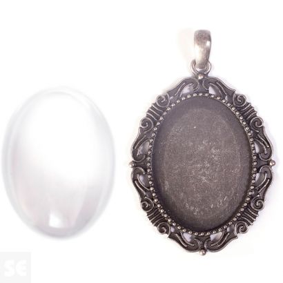 C. Camafeo Met. 99847-As Óvalo Plateado Envejecido