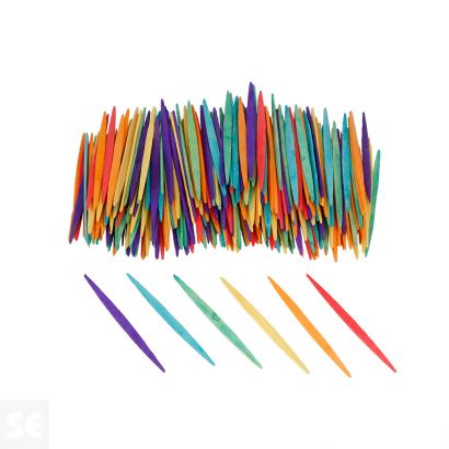 Palillos Planos Mix Colores 65mm. 250u.