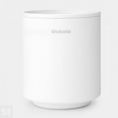 Vaso Portacepillos de Encimera Mineral Blanco Fresco