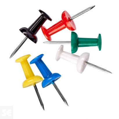 Agujas Push Pins Surtido colores 22 mm (30 uds.)