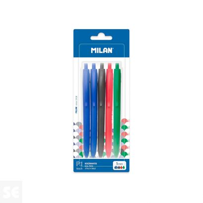 Bolígrafos Touch Azul 2+Negro+Rojo+Verde 5 uds.