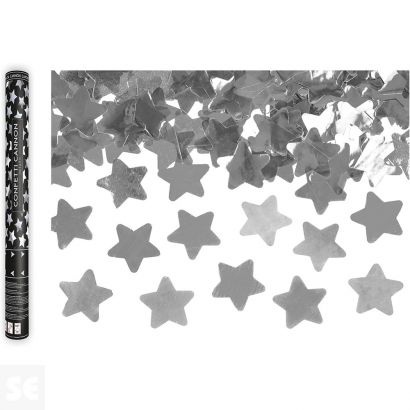 Cañón Confeti Estrellas Plateadas 40 cm