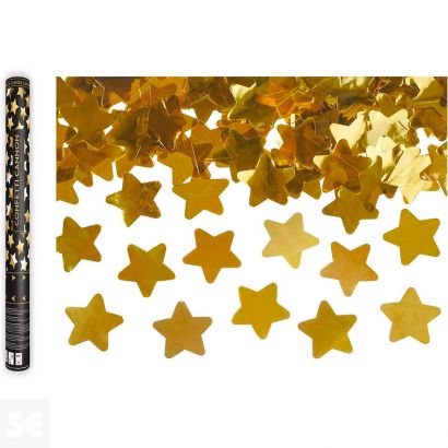 Cañón Confeti Estrellas Oro 40 cm