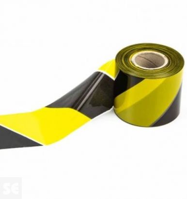 Rollo Politeno Señalización 0,07x 200 Metros. Amarillo y Negro