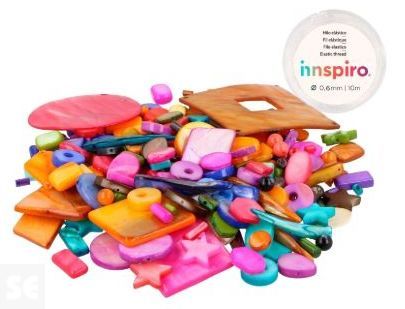 10 Cuentas Madre Perla Forma Color Surtido 10m H. Elástico 250g