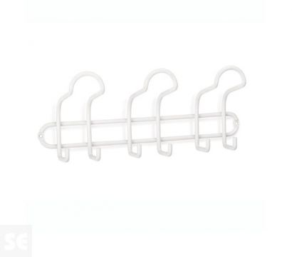 Colgador Acero Blanco 3 Ganchos Triples