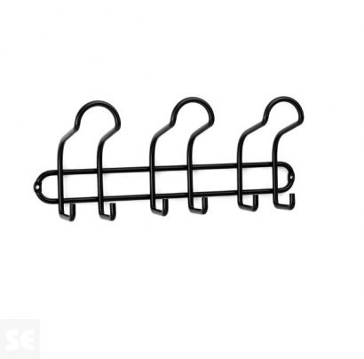 Colgador Acero Negro 3 Ganchos Triples