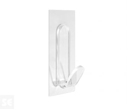 Colgador Adherente Reutilizable Transparente 110x61x30 mm.