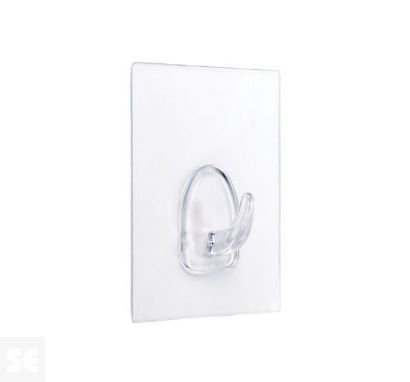 Colgador Adherente Reutilizable Transparente Base 80x62 Mm.