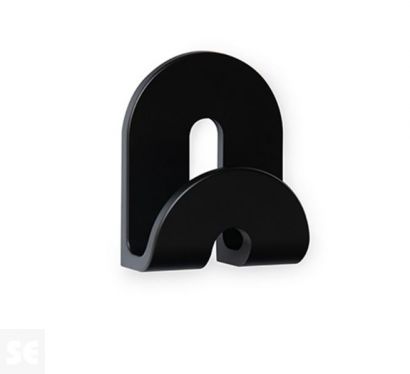 Colgador Adhesivo Calma Negro 80x64x36 mm.
