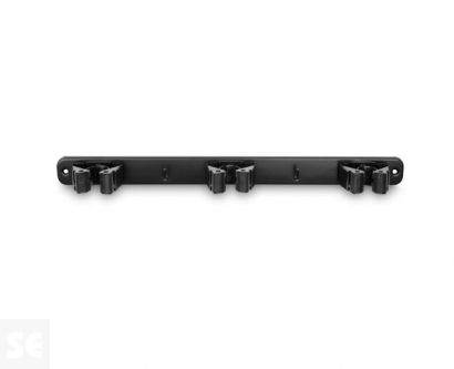 Colgador Escobas Negro Mate 32x370x46 mm.