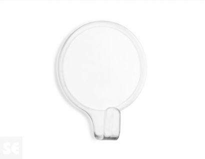 Colgador adhesivo circular transparente 53 x 42 x 17 mm (2 uds.)