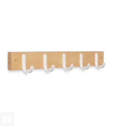 Colgador arce con 5 ganchos blancos/arce 60 x 488 x 52 mm.